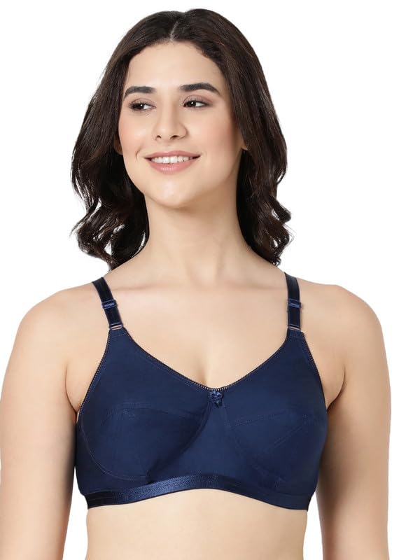 Image of BLOSSOM Women's Single Layered Full Coverage Non Wired Non Padded 100% Woven Cotton Everyday Bra Plus Size Bra