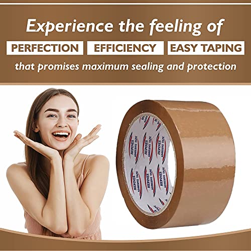 Image of Brown Tape 2 Inch Multipurpose Clear Tape For Home And Office Use, Decorating And Diy Industrial Packaging Tape Box Packing 200 Meter Pack of 12
