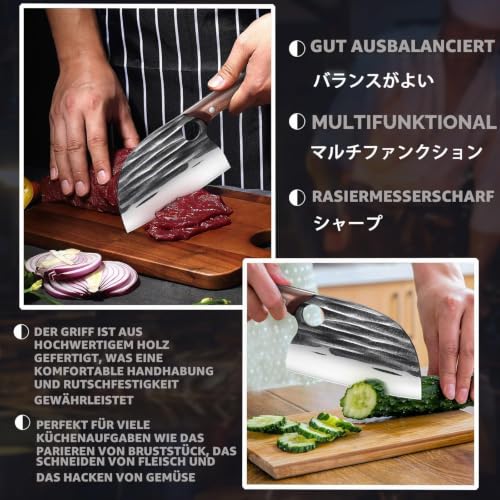 Golden Bird Hackmesser zum Schneiden von Fleisch Metzgermesser mit Scheide – Ansicht 6
