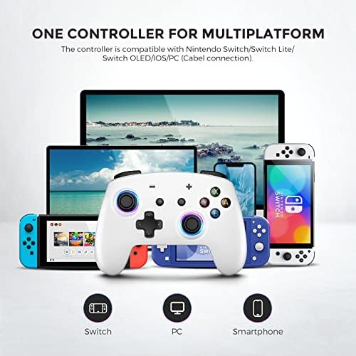 Manette Switch Pro ECHTPower 2024 LED RGB Hall Trigger Macro Turbo - Compatible Switch/PC/Android/iOS