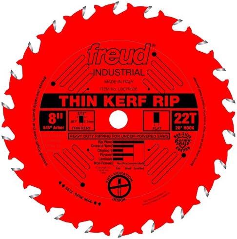 Freud LU87R008: 8" x 22T Thin Kerf Rip Blade