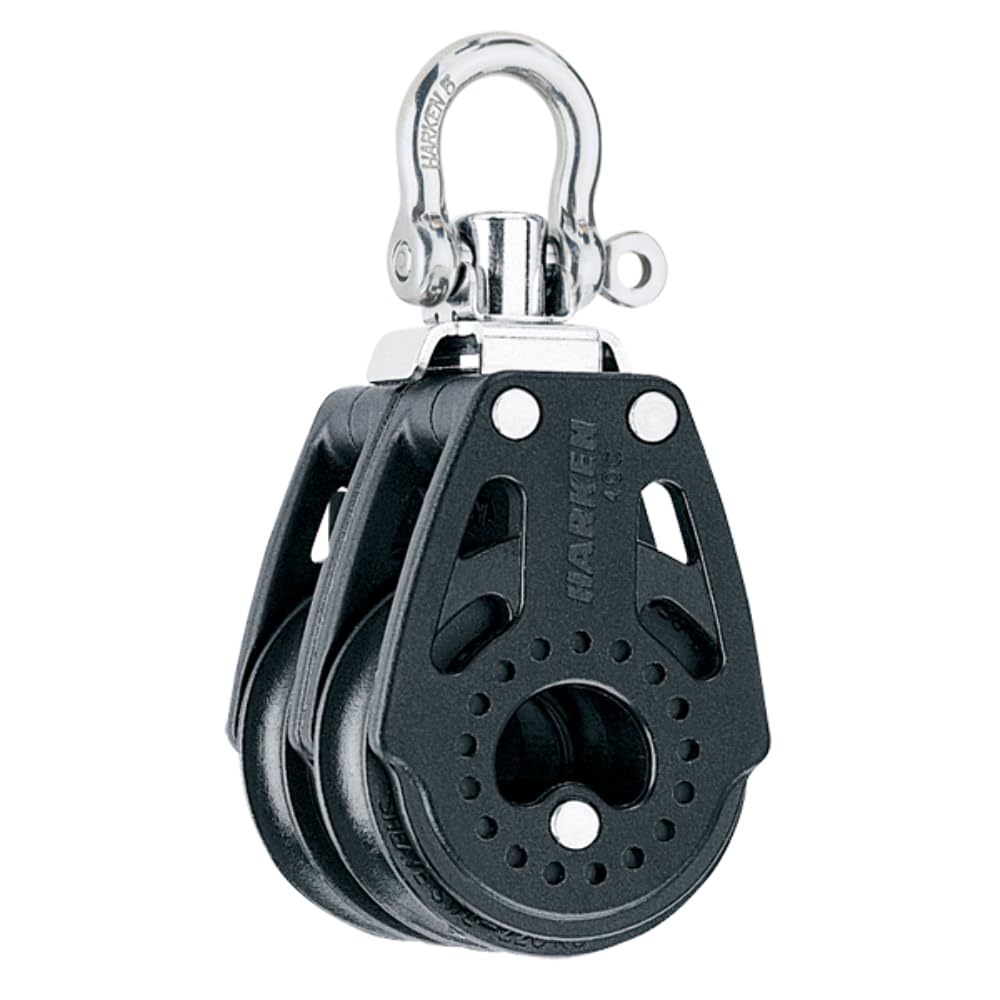 HARKEN Premium Sailing Carbo Boat Block Double Pulley, Swivel, 40mm, Part 2638