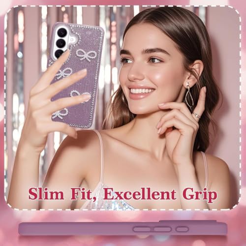 Image of DIZORO for Samsung A37 Case,Cute Bow Tie Aesthetic Phone Case,Trendy Slim Hard IMD Shockproof Protective Bumper Designer Phone Back Cover for Women Girls - Wine