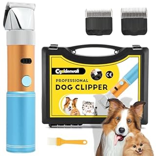 CGOLDENWALL Tosatrice Professionale per Cani Gatti 400W Batteria Ricaricabile con Testa di Taglio Rimovibile da 3mm+6mm & Limite Pettine 5 Ore di Durata Basso Rumore Meno di 50db per Pecore Conigli