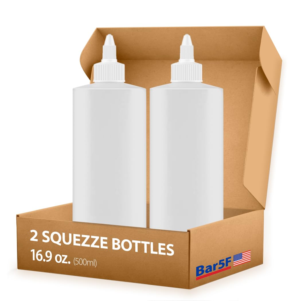 Botellas exprimibles de condimentos de 16 onzas con tapa superior giratoria, a prueba de fugas y sin BPA, perfectas para salsas, aderezos, aceites y manualidades (paquete de 2) 6