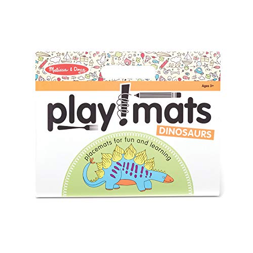 Melissa & Doug Playmats Dinosaurs Take-Along Paper Coloring and Learning Activity Pads (24 Pages)