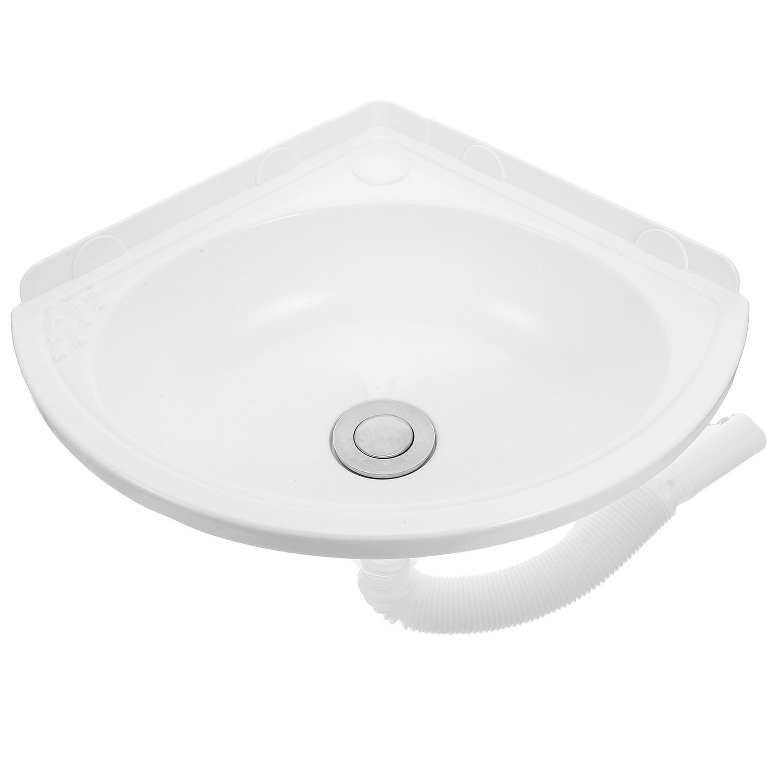 Lavabo de Esquina Compacto de Pared, Blanco, Mini, Triangular