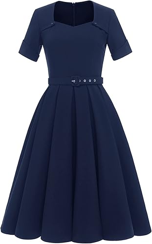 Vestido largo de satén de manga corta con cuello cuadrado de color sólido para mujer