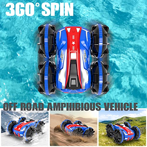 Volantexrc Toys For 6-12 Year Old Boys Amphibious Rc Car For Kids 2.4Ghz Remote Control Boat Waterproof 4Wd Rc Monster Truck Stunt Car Boys Girls Christmas Birthday Gifts All Terrain Beach Pool Toys #TOP1