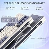 RK ROYAL KLUDGE L98 Wireless Mechanical Keyboard z leworęcznymi Southpaw Design Numpad & Hot Swappable Knob, Tri-Mode 95% klawiatura BT/2.4G/USB-C, Pro Software, Gasket Mount, masywna bateria 8000 mAh