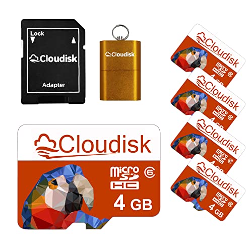 Cloudisk 5pbN Parrot-Prime Micro SD J[h 4GB tbVJ[h C6 Micro SDHC SDA_v^[t J[h[_[ (4GB)