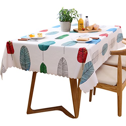 ZFF Vinyl Rectangular Tablecloth 2 Metres (200cm x 135cm),European Wipe Clean Waterproof Oilproof Table Cover for Dining Tables Kitchen Restaurant (Color : A)