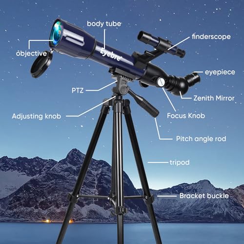 Telescope for Kids, 50mm Aperture (20x-200X) 400mm AZ Mount Astronomical Portable Refractor Telescopes with 3 Eyepieces - Image 3