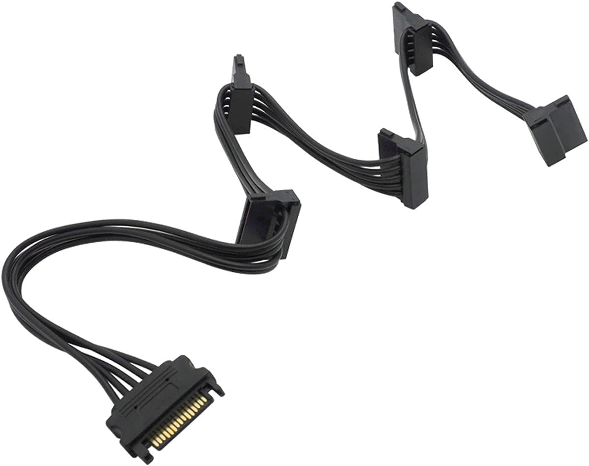 upHere 15 Pin SATA Cables Power Splitter 1 to 5 Adapter Cable,Hard Drive SATA Power Supply Cable Adapter, Converter Cord, 20 inch,SAC1-5