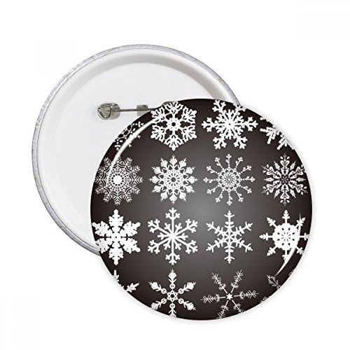 Badge Joyeux Noël flocon de neige bouton décoration vêtement multicolore 5pcs