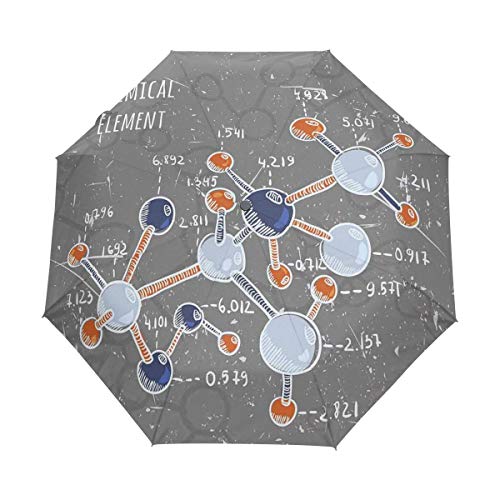 Preisvergleich Produktbild SUHETI Regenschirm TaschenschirmChemielabor mit Display Formula Science GrafikdesignAuf Zu Automatikwindsicherstabil