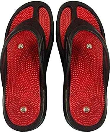 Omdariya Acupressure Massage and Magnetic Slippers for Blood Circulation, Foot Massager,Accu Paduka, Plantar Fasciitis Relief, Red and Black, For Men and Women (9) (B0DFTL1LLN) Amazon Price History, Amazon Price Tracker