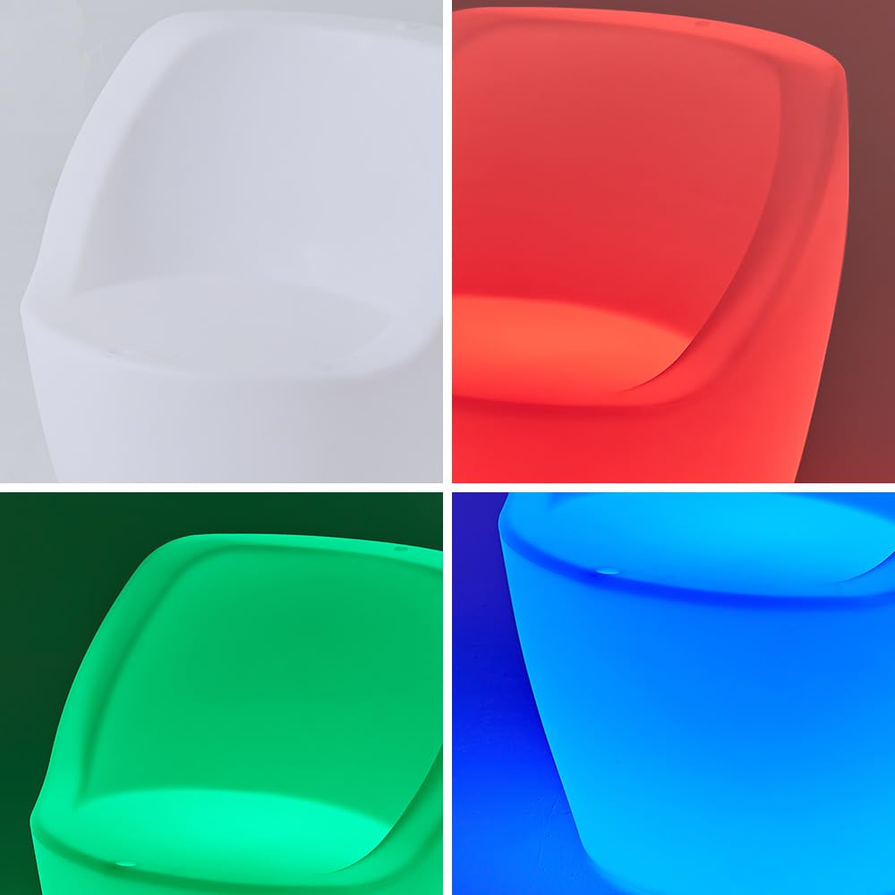 Lampada da giardino a LED luminosa poltrona tavolo economica con telecomando. Ricaricabile RGBW luminosità regolabile Nuovo Chic LED Mobili (YXF-6372 Poltrona angolare)