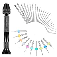 37 Stück Handbohrer Set Mini Bohrmaschine Pin Vise mit 25 Spiralbohrer (0,5–3,0 mm) und 10 PCB Mini-Bohrer (0,3–1,2 mm) Präzisions Mikro für Metall Holz Schmuck Modellbau und Heimwerkerbohrungen