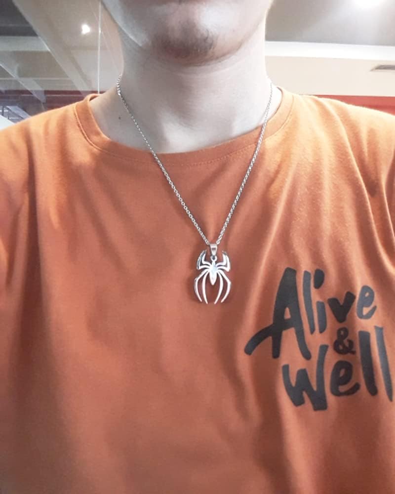 Spider Necklace for Men Women Titanium Stainless Steel Gold Silver Lightweight Fashion Anime Goth Cool Hippie Spider Man Pendant Necklace - Image 6