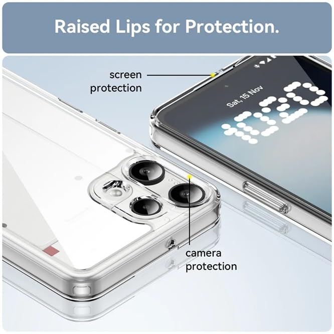 Image of REALCASE Nothing Phone 3A Lite Back Cover Case | Scratch Resistant Protective Crystal Clear Transparent | Bumper Back Cover Case for Nothing Phone 3A Lite 5G