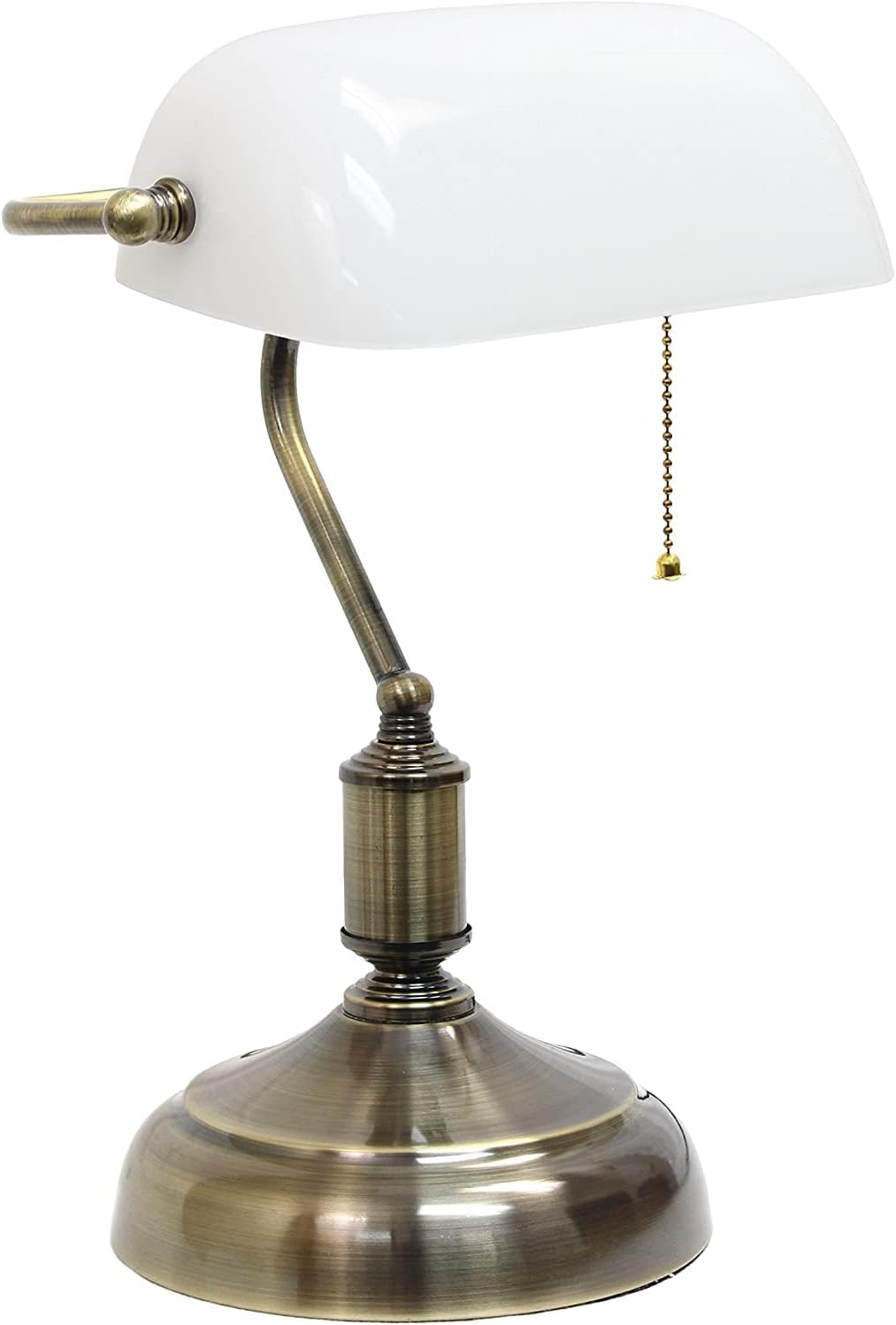 Aspen Creative 23601-11, Milk White Cased Glass Shade For Bankers, Piano, and Pharmacy Lamps, 8-3/4" L x 5-1/4" W x 3-1/8" H