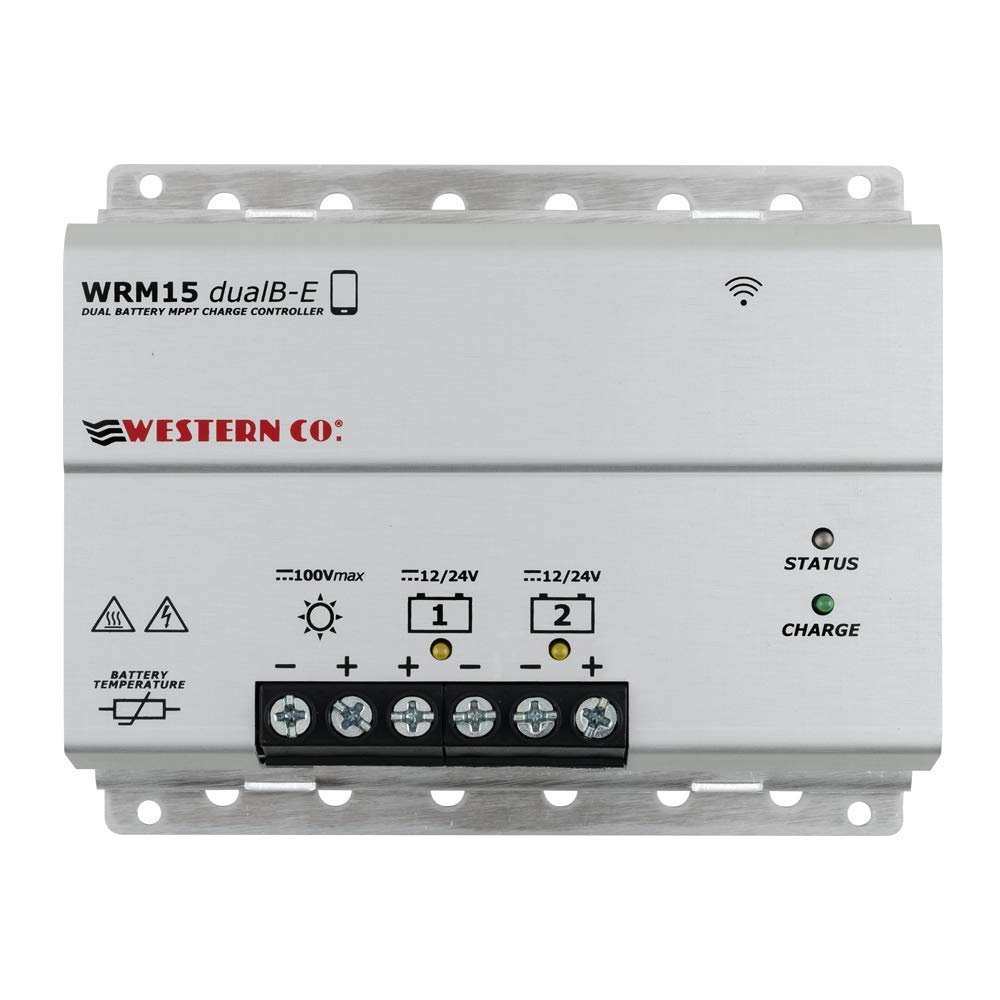 Regolatore di Carica Pannelli Fotovoltaici Doppia Batteria, Regolatore MPPT Dual Battery 15A 12/24V