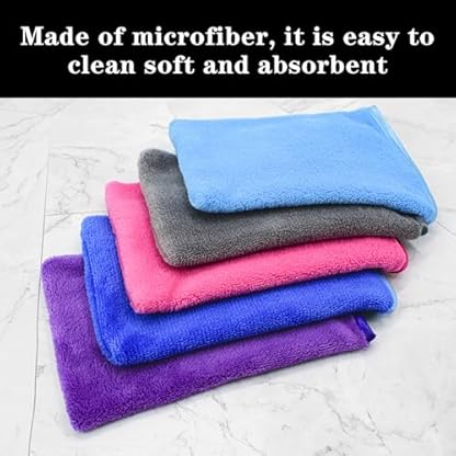 ZFRITP 5 Stück Waschlappen Gesicht, Waschhandschuh Körper, Wiederverwendbar Waschhandschuhe, Mikrofaser Waschlappen Set, Flanell, Weich, Starke Wasseraufnahme, 15 X 21cm (5 Farben) – Bild 5