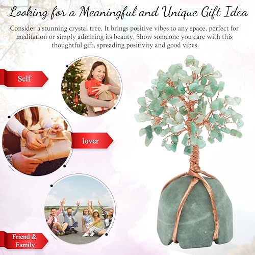 Image of Crocon Green Aventurine Crystal Tree, Birthday Gifts for Women, Men | Green Aventurine Stone Base Tree of Life Decor for House, Sister Gift, Birthday Gifts for Mom & Dad, House Warming Gift