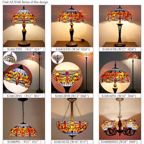 WERFACTORY Tiffany Ceiling Light Fixture Stained Glass Semi Flush Mount 16" by WERFACTORY - Used condition - Image 9
