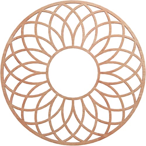 Image of Ekena Millwork 24 inchOD x 8 1 /4 inchID x 1 /4 inchT Cannes Wood Fretwork Pierced Ceiling Medallion, Cherry