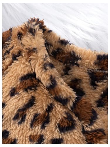 WDIRARA Toddler Girl's Leopard Print Fur Vest Outwear Lightweight Sleeveless Teddy Coat3