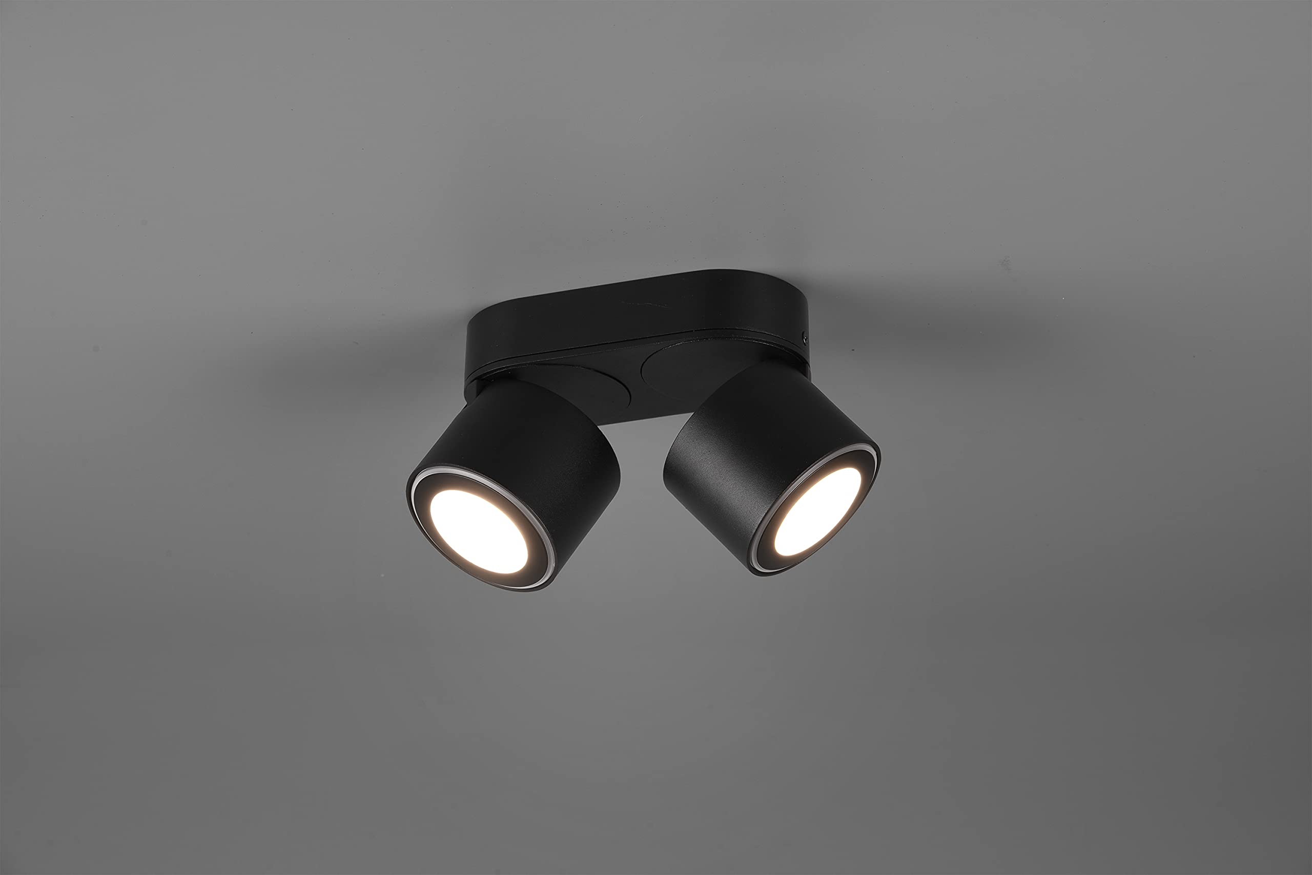 Trio Leuchten Lampa sufitowa LED do zabudowy i zabudowy Taurus 652910232, metal czarny matowy, w zestawie 2 x 3,5 W + 2 x 1,5 W LED