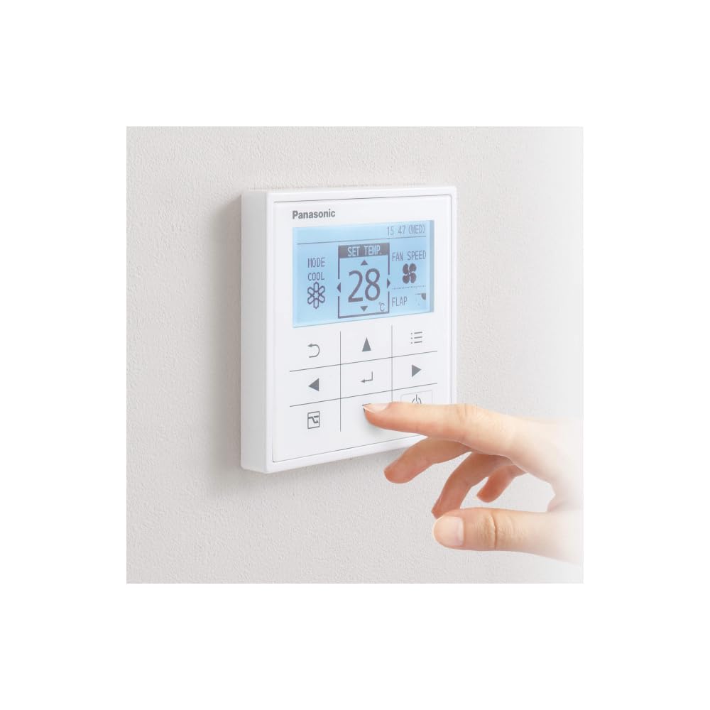 Panasonic Comando a Filo CZ-RTC5B con Funzionalità Econavi, Pannello di Controllo Remoto Touch per Climatizzatori PACi VRF con Display Retroilluminato e Timer