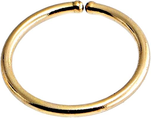 Solid Gold Hoop Earrings for Women, Men, Cartilage Huggie Hoop Earrings Helix, Rook, Nose Sung, Earlobe Hole Lightweight Sold As One