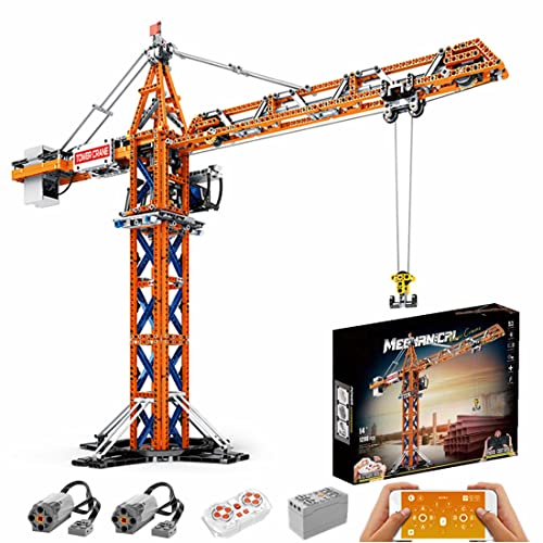 YLtremker Technik Ferngesteuert Turmdrehkran Bausteine, Technik Appgesteuerter Kranwagen LKW mit Motor, 1288 Teile Baufahrzeug Modell Kompatibel mit Lego Technic Cover