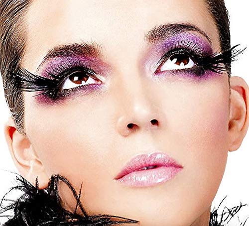 Dorisue Halloween Feather Eyelashes Witch Makeup Cat Eyes Black Tail Lashes Extension Wedding Show Halloween Cosplay Wedding False Lashes Drama Theatre Model Hand-Made Luxury Fashion Fake Lashes #TOP4