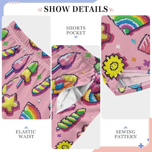 Pajama Bottoms, Pixel Candy Pattern Sleeping Pant Lounge Wear Pajamas Long Pants Sleepwear Pjs4