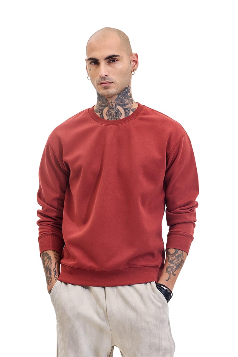 snitch Men's Sweatshirt | Relaxed Fit Crew Neck with Ribbed Detailing | Cotton Blend Fabric for Casual & Street Wear | Durable & Minimalist Design-picture-50