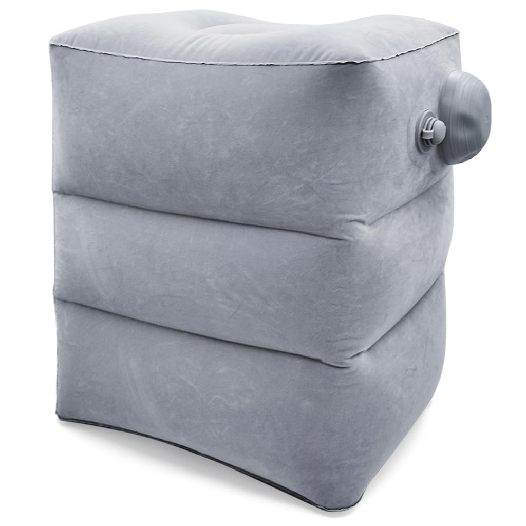 HANNEAHANNEA® Inflatable Air Travel Pillow Long Travel Footstool Seat Foot Rest Pillow Foldable for Flight Home Office Footstool Self-inflatable Air for Adult Kids