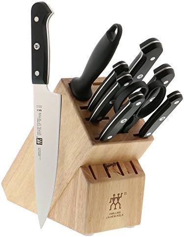 ZWILLING Gourmet 10-pc Knife Block Set, Natural Wood Block, Made in Germany