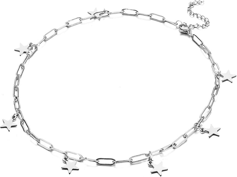 ANAZOZ Cavigliera Donna A Cuore In Acciaio Inossidabile, Ipoallergenica, Lunghezza 30 Cm, Colore Argento