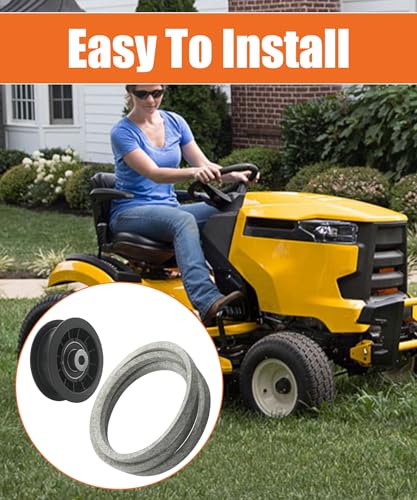 Image of Z254F Drive Idler Pulley Drive Belt Replacement Kit Fits for Husqvarna CZ3815 CZ4217 CZ42175 460ZX Lawn Tractor Replace 539110411 & 539110311