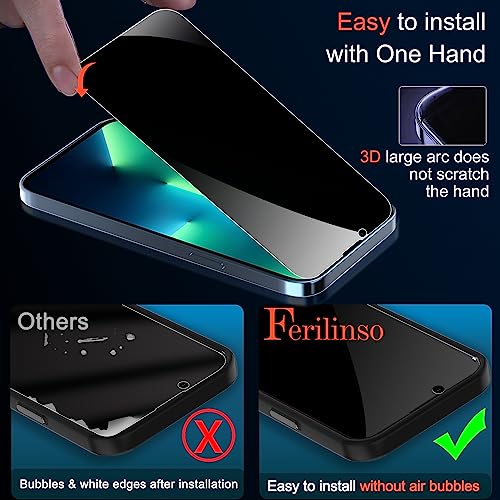 Image of Ferilinso Privacy Screen Protector for iPhone 13 Pro, Tempered Glass