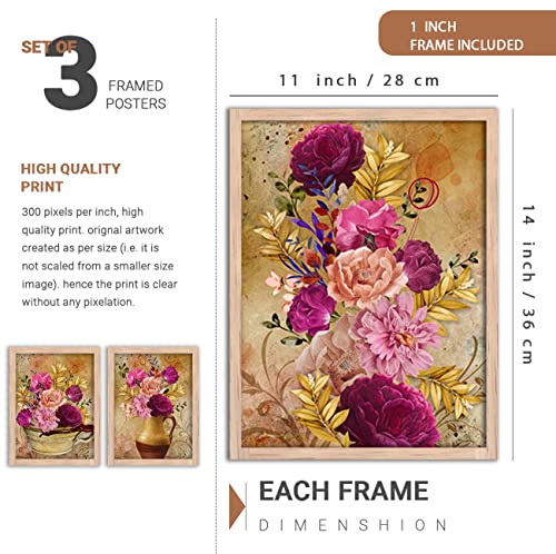 Image of kotart Paintings Modern Art Wall Decor Framed Paintings for Bedroom Living Room - Framed Wall Posters /Paintings with Frame - Paintings for Wall Decoration - Set of 3 - D (Art 7, 10x13 inch)