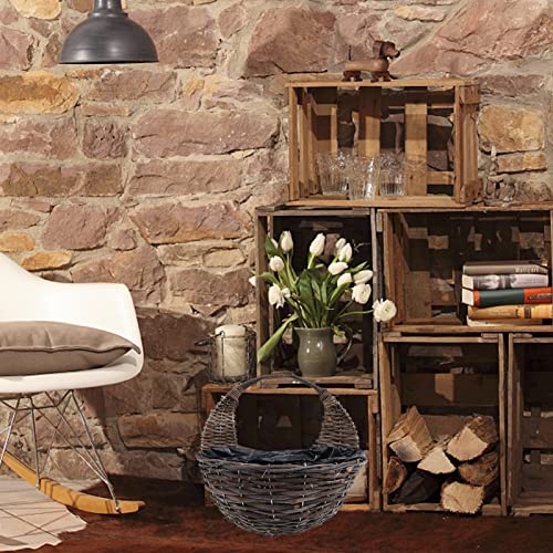 Yardwe Hanging Basket Hanging Basket Wall Basket Woven Wall Planter Rattan Wall Planter Wicker Hanging Planter Wall Flower Pot Half Round Rattan Hanging Basket Wall Basket Wall Basket #TOP2