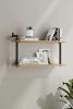 2-Piece Wall Mounted Bookcase, Shelf Oak