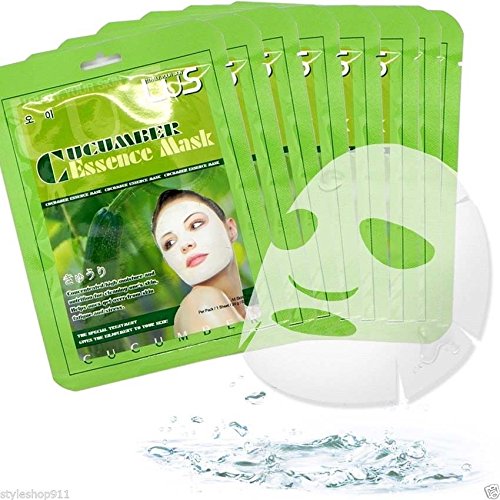 10pcs-Lus-CUCUMBER-Essence-Mask-24g-Facial-Skin-Care-Sheet-Made-In-Korea