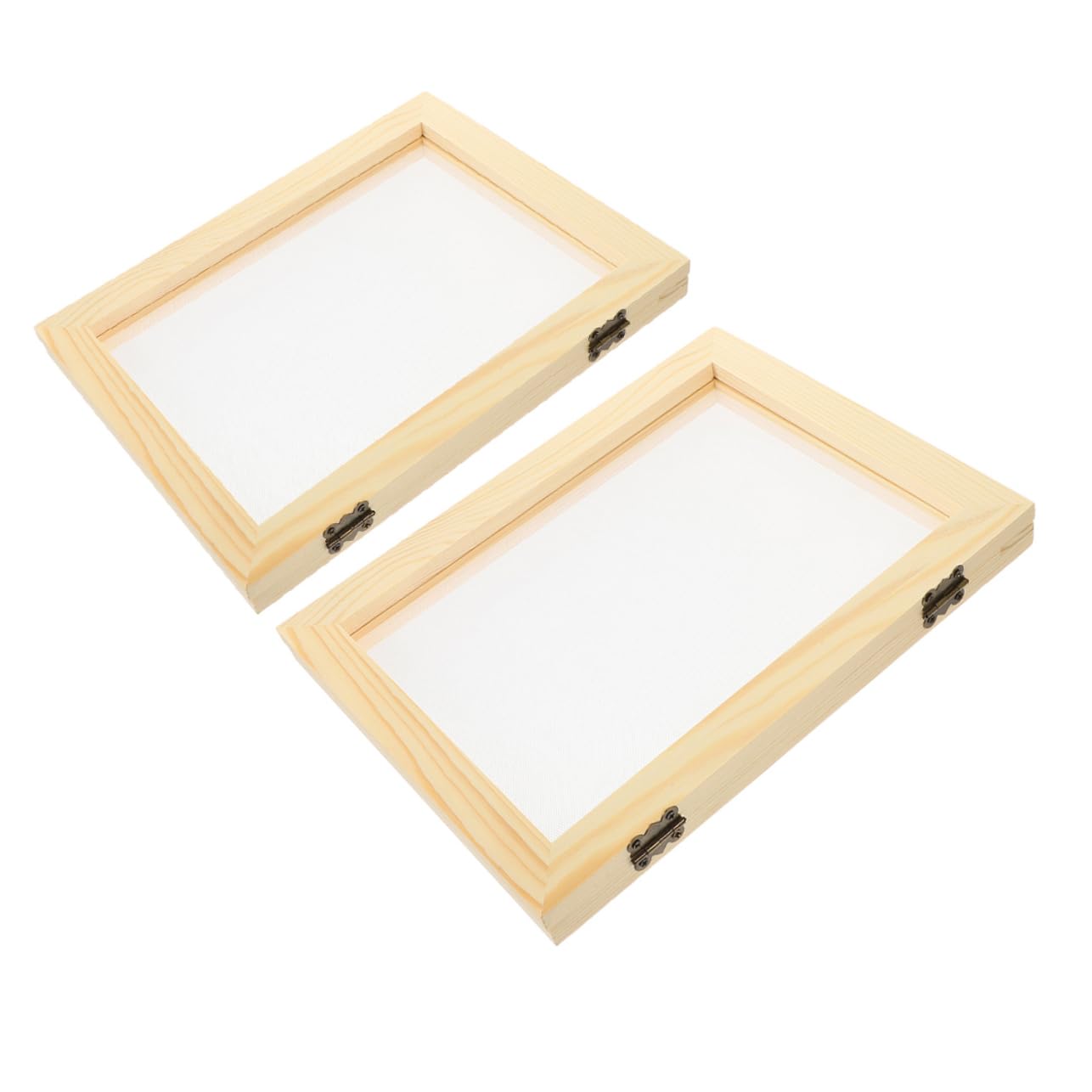 Beatifufu 2Pcs Paper Making Frame Kit Sturdy Wooden Molds with Mesh Screen for Easy Operation Compact for Crafting and Education for Home Papermaking Projects
