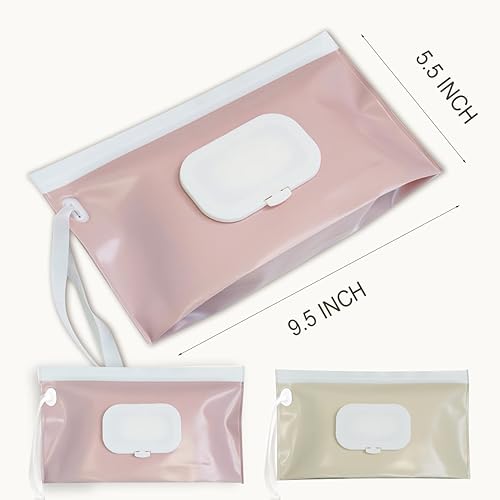 Miniatura 5 de Dispensador de toallitas para bebé, soporte portátil para toallitas para bebés, contenedor de toallitas húmedas recargable, bolsa de toallitas